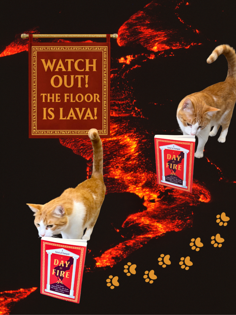 Laurie Reads About Ancient Pompeii (#CatsWhoRead Continues)